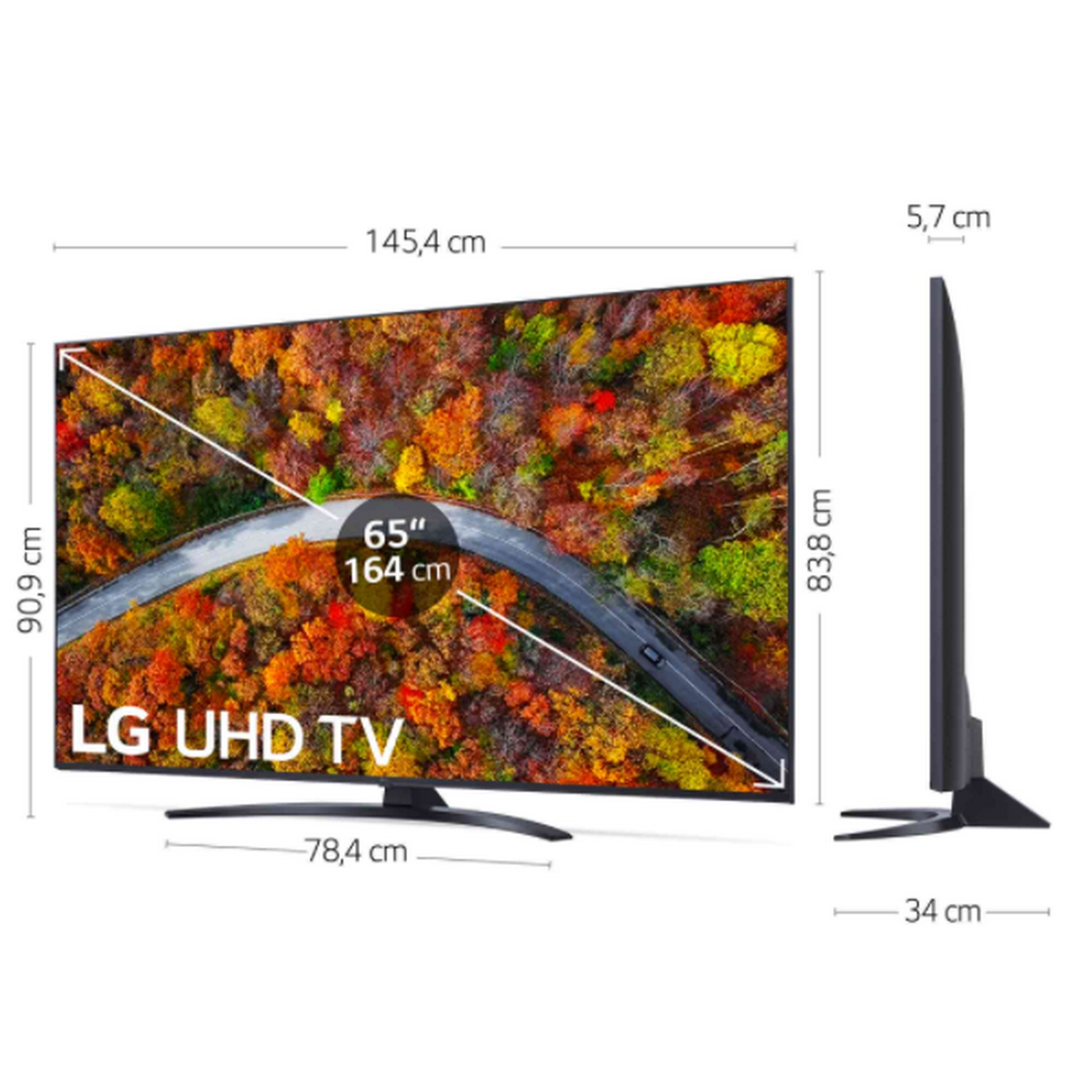 TV LED 65" - LG 65UP81006LA, 4K UHD, SmartTV webOS 6.0, 4k Quad Core, Azul
