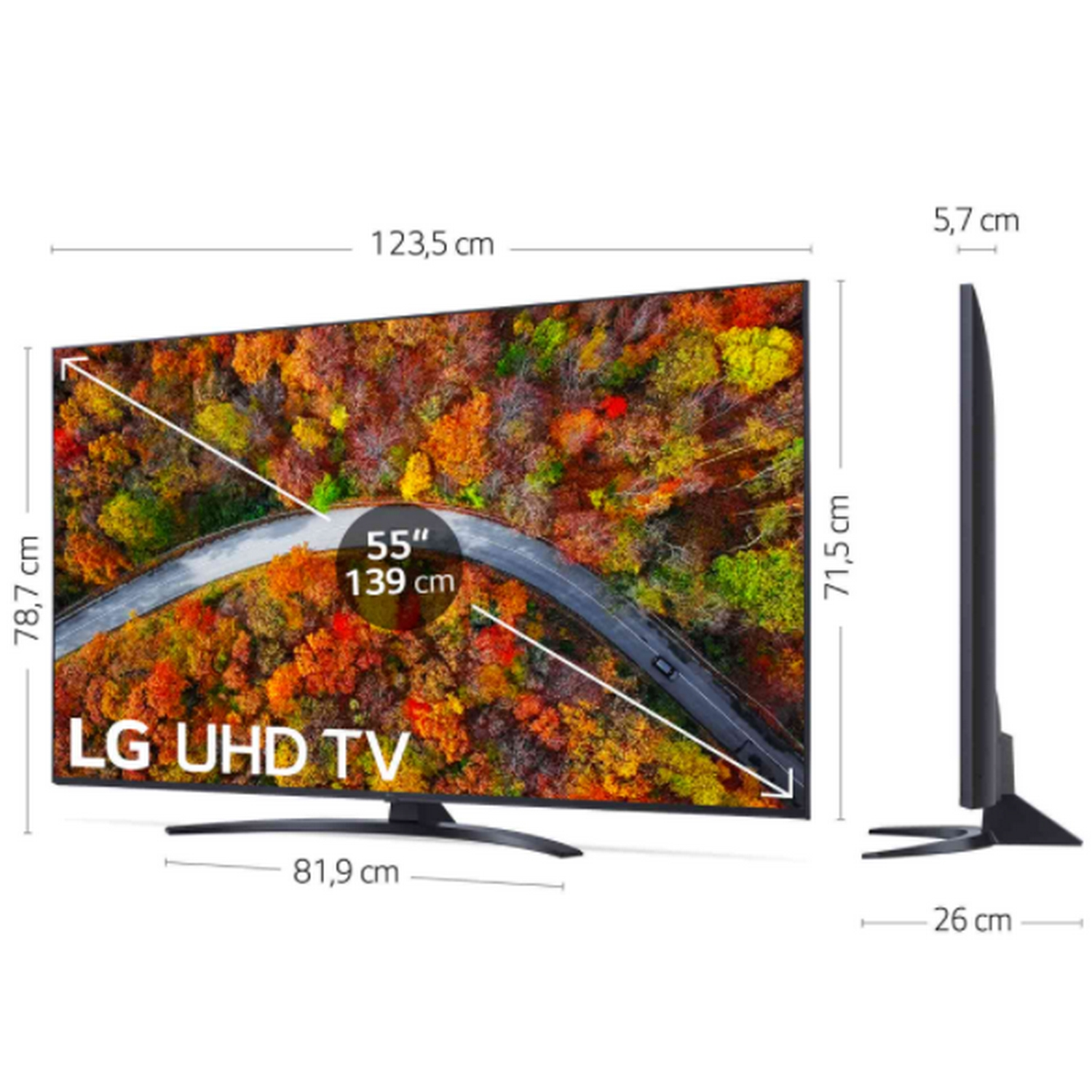 TV LED 55" - LG 55UP81006LA, 4K UHD, SmartTV webOS 6.0, 4k Quad Core, Azul