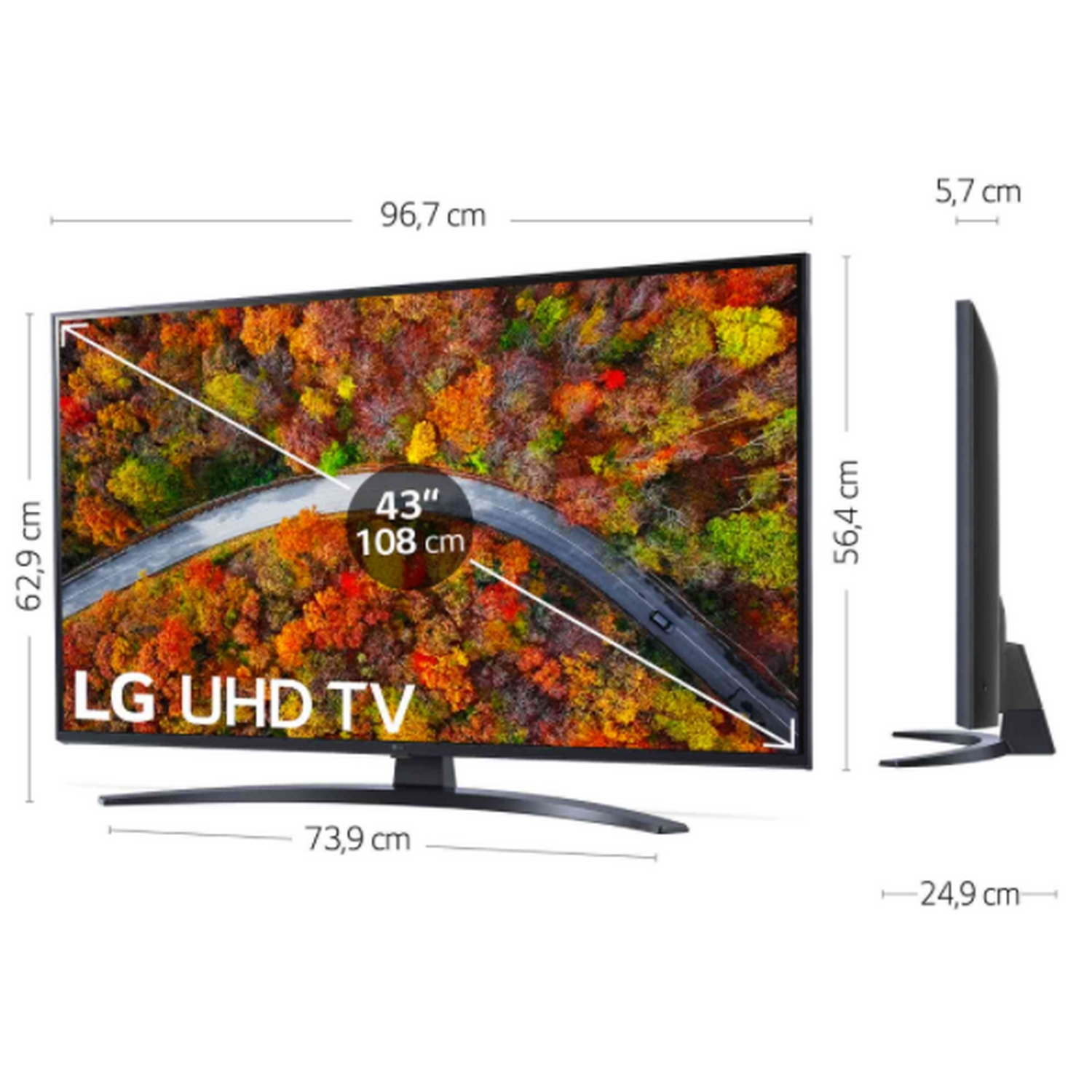 TV LED 43" - LG 43UP81006LA, 4K UHD, SmartTV webOS 6.0, 4k Quad Core, Dolby Digital, Azul