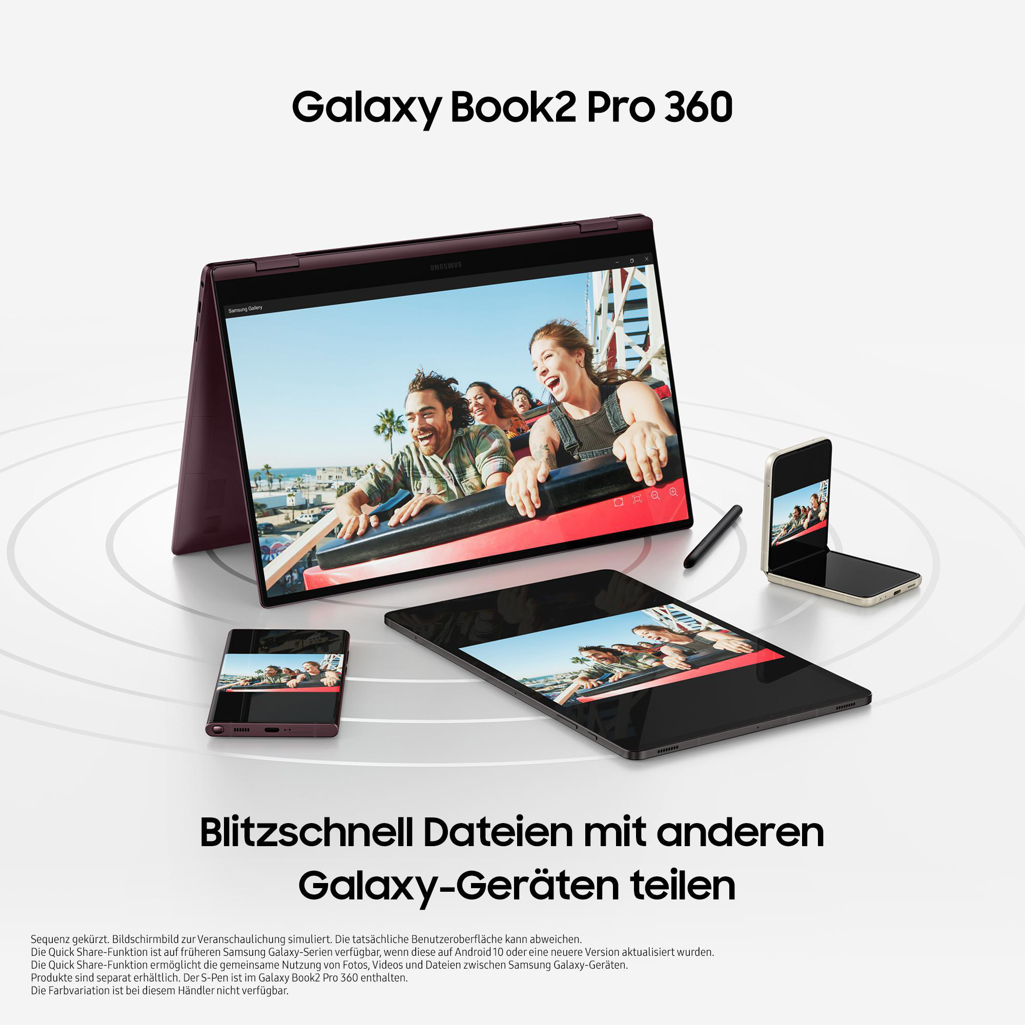 SAMSUNG Galaxy Book2 Pro 360 EVO - 15,6 Zoll - Intel® Core™ i7 i7-1260P  - 16 GB - 512 GB - Intel® Iris® Xᵉ - Windows 11 Home