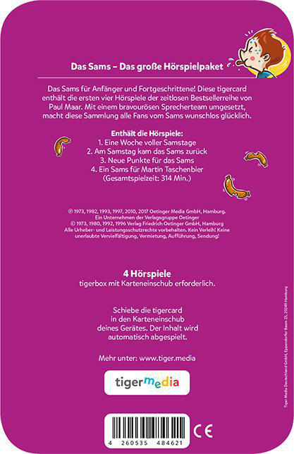 TIGERMEDIA Multicard Das Sams: 4 Hörspiele Tigercard, Mehrfarbig
