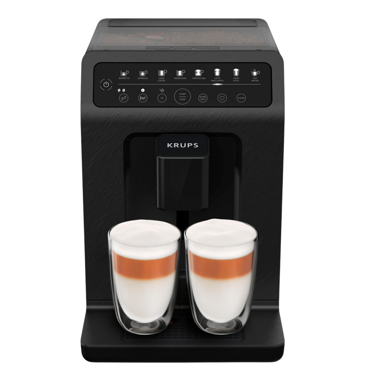 Cafetera Krups Ea897b10 1450 w 15 bar 2.9 8 programas 2 tazas negro evidence ecodesign design ea897b 5 grados molienda