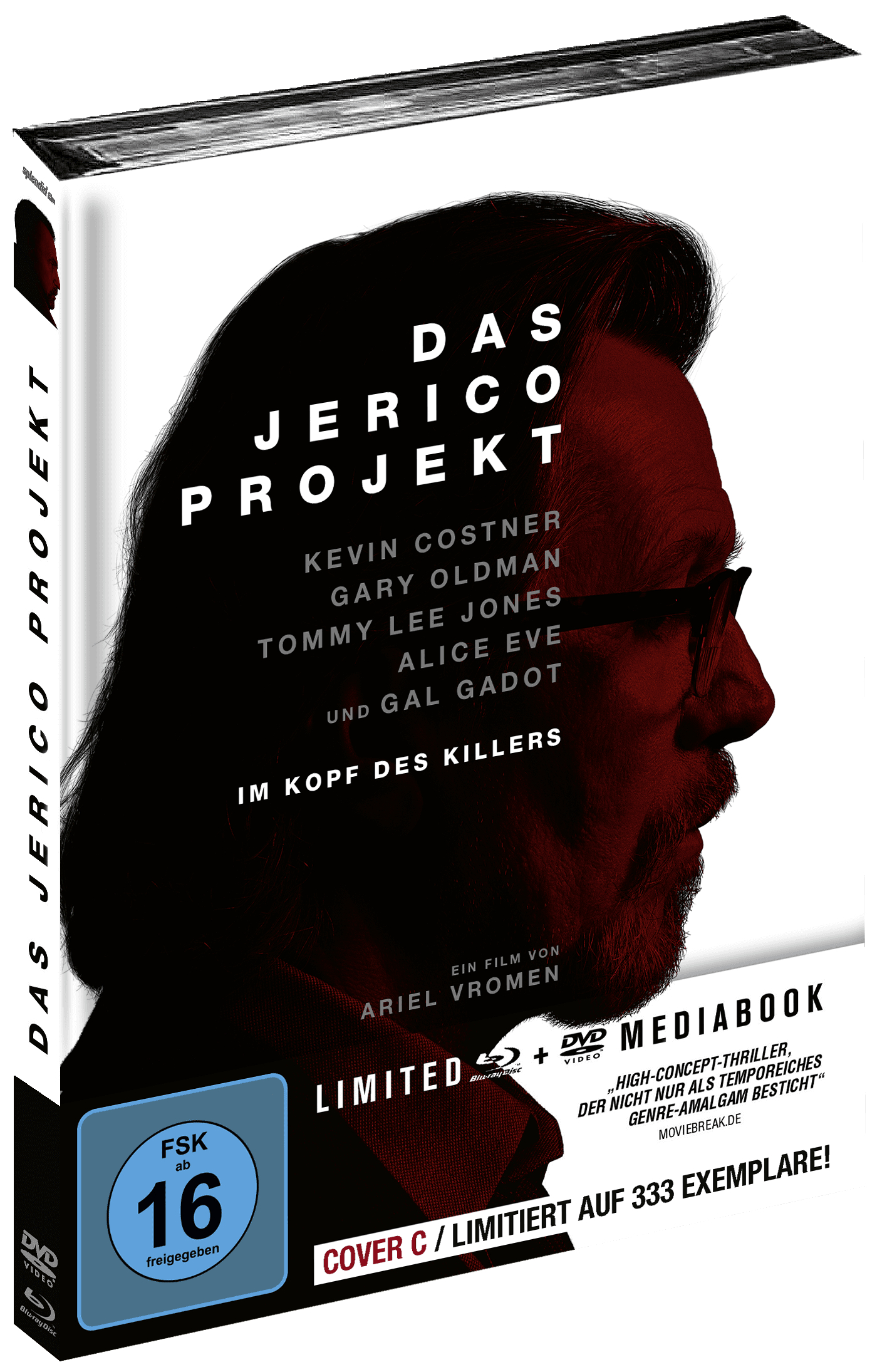 DVD-Hülle für 'Das Jericho Projekt', mit Schauspielergesicht und Titel in Rot und Weiß.