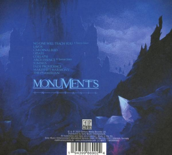 CD-Cover mit Text, der Songtitel und Bandnamen auf blauem Hintergrund auflistet.