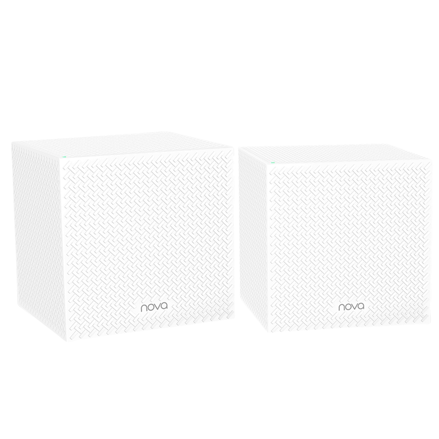 Amplificador Wi-Fi - Tenda Nova MW12, Pack de 2, AC2100, Tri Banda, Gigabit 10/100/1000, Hasta 500 m², Blanco