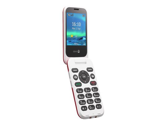 DORO 6820 - Telefono a conchiglia (rosso/bianco)