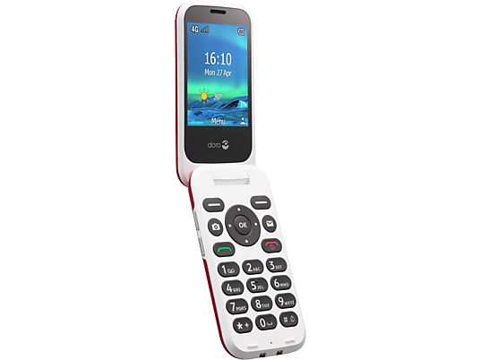 DORO 6820 - Téléphone mobile à clapet (Rouge/Blanc)
