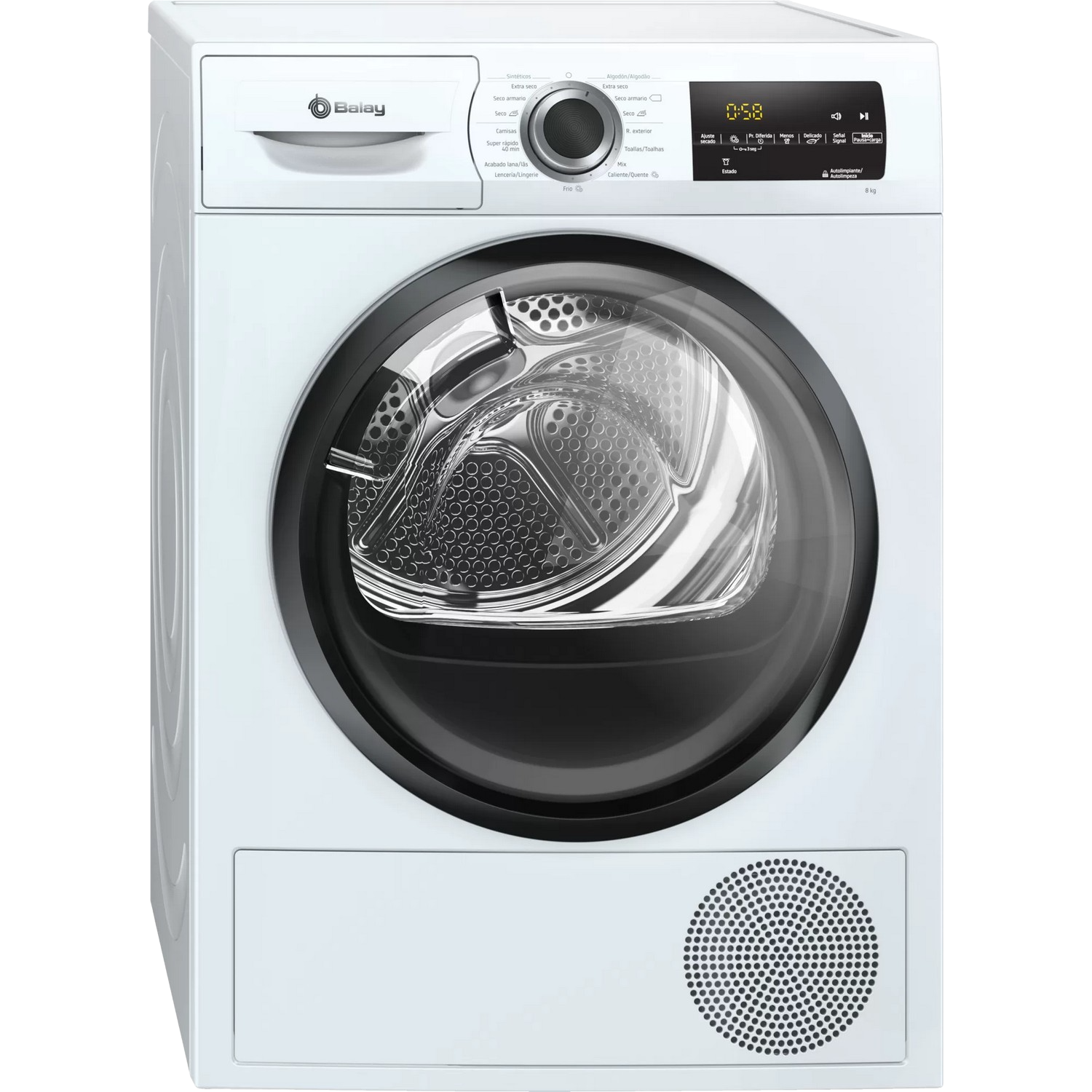 Secadora - Balay 3SB188BP, 8 kg, Independiente, A++, Blanco