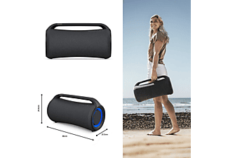 Altavoz inalámbrico - Sony SRSXG500B, Bluetooth, 30h de autonomía, Resistente al agua, Micrófono, Negro