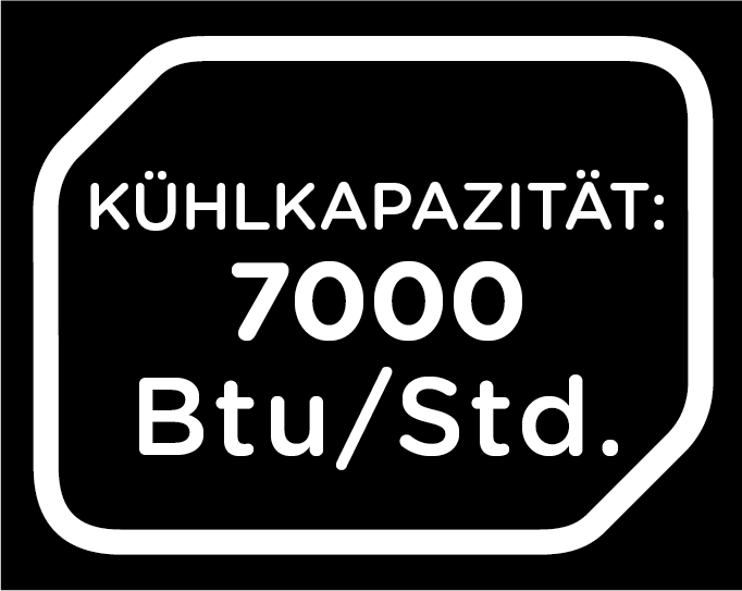Kühlkapazität: 7000 Btu/Std.