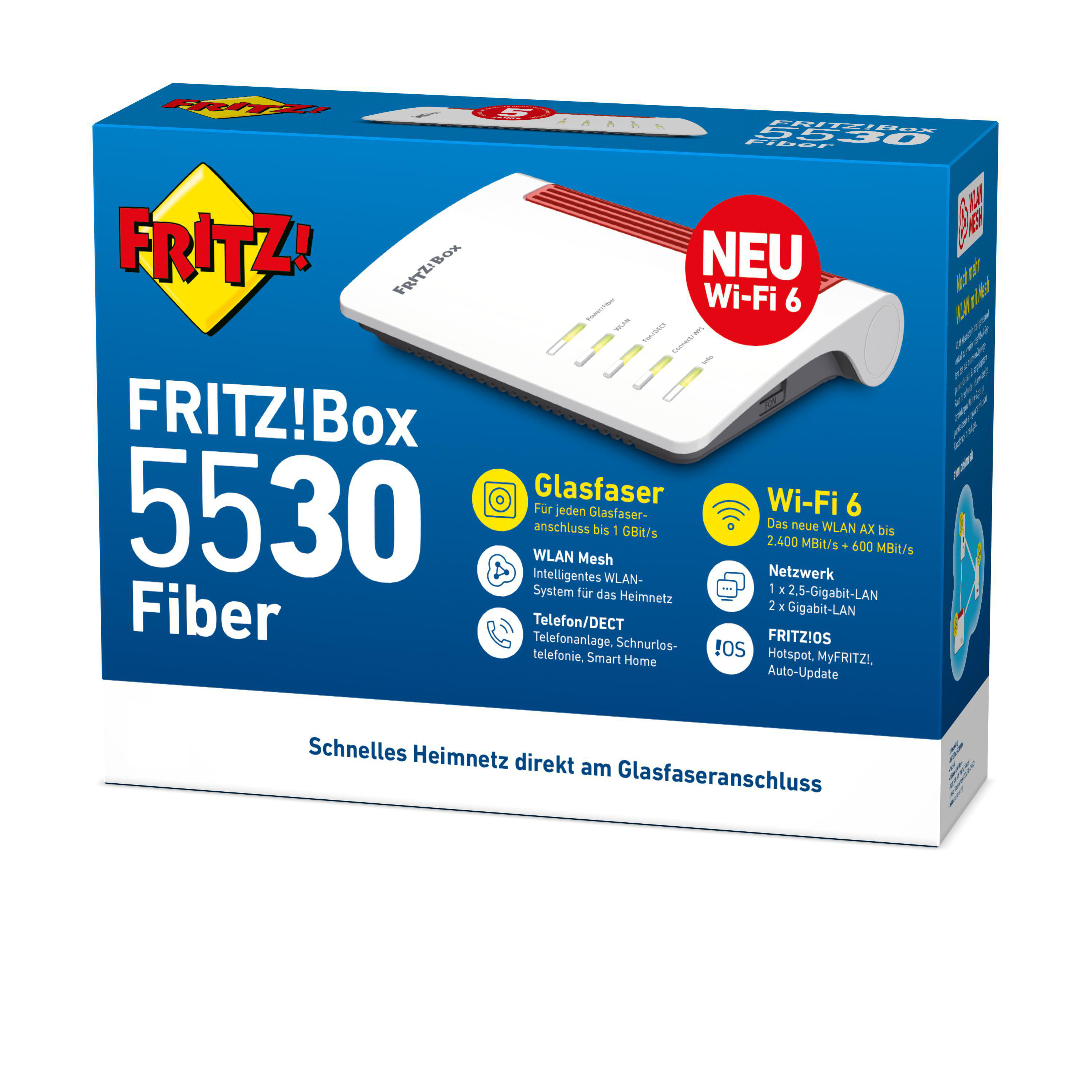 AVM FRITZ!Box Router 6 Mbit/s Wi-Fi Fiber, 3000 5530 Glasfaser