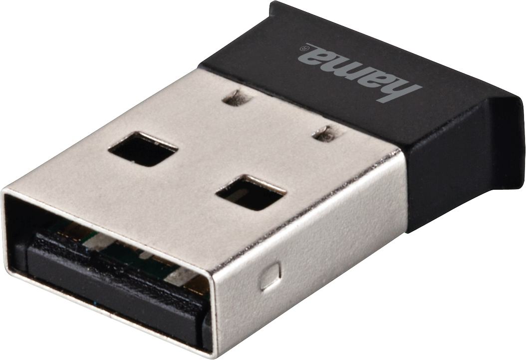 Ein schwarzer USB-Adapter mit dem Markennamen 'hama' in weißer Schrift.