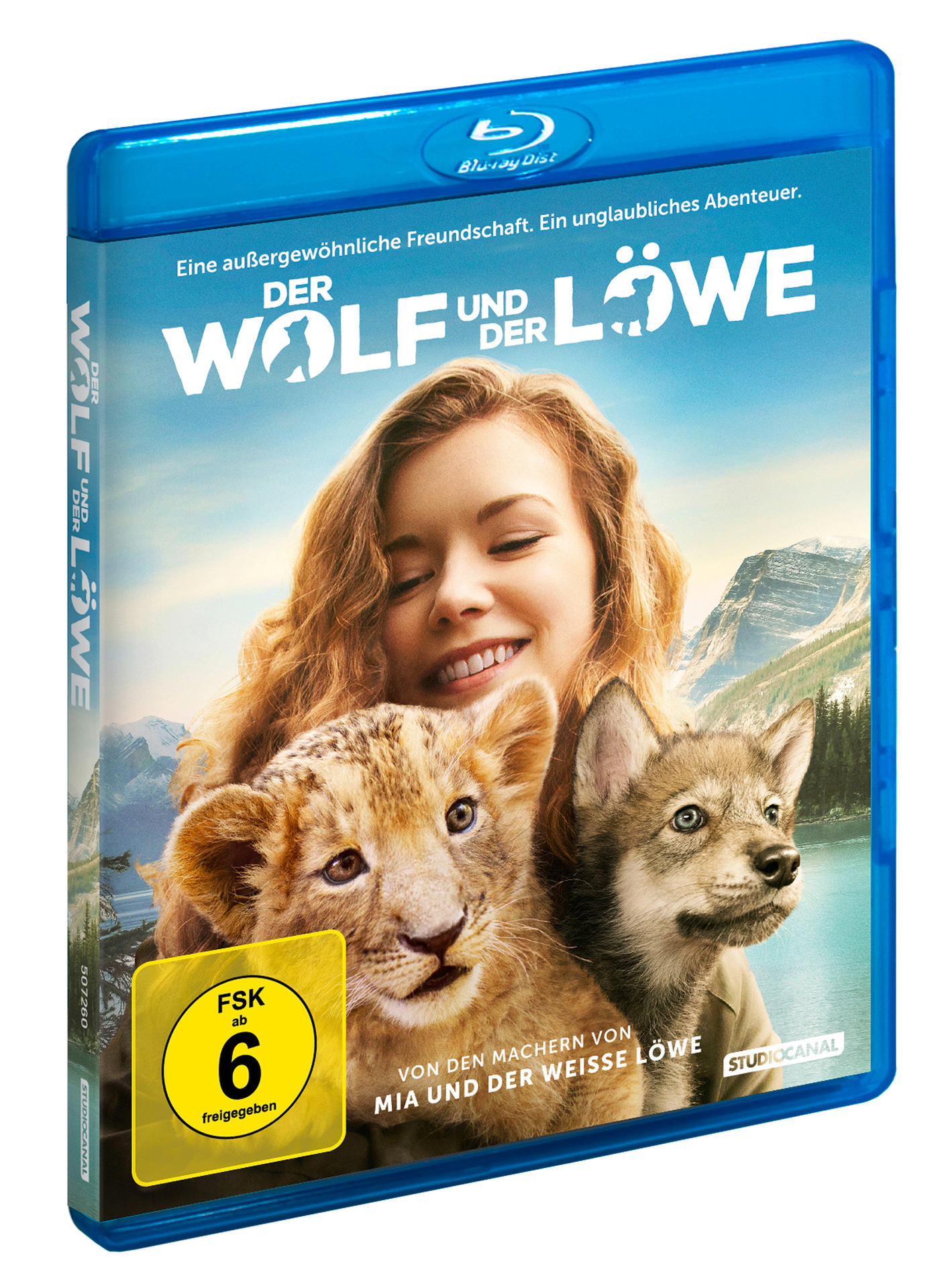 Eine blaue Blu-ray-Hülle mit einem Bild eines Mädchens und Tieren.