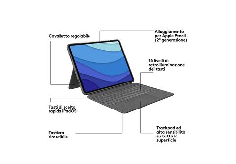 Logitech Combo Touch di Logitech con tastiera e trackpad per iPad