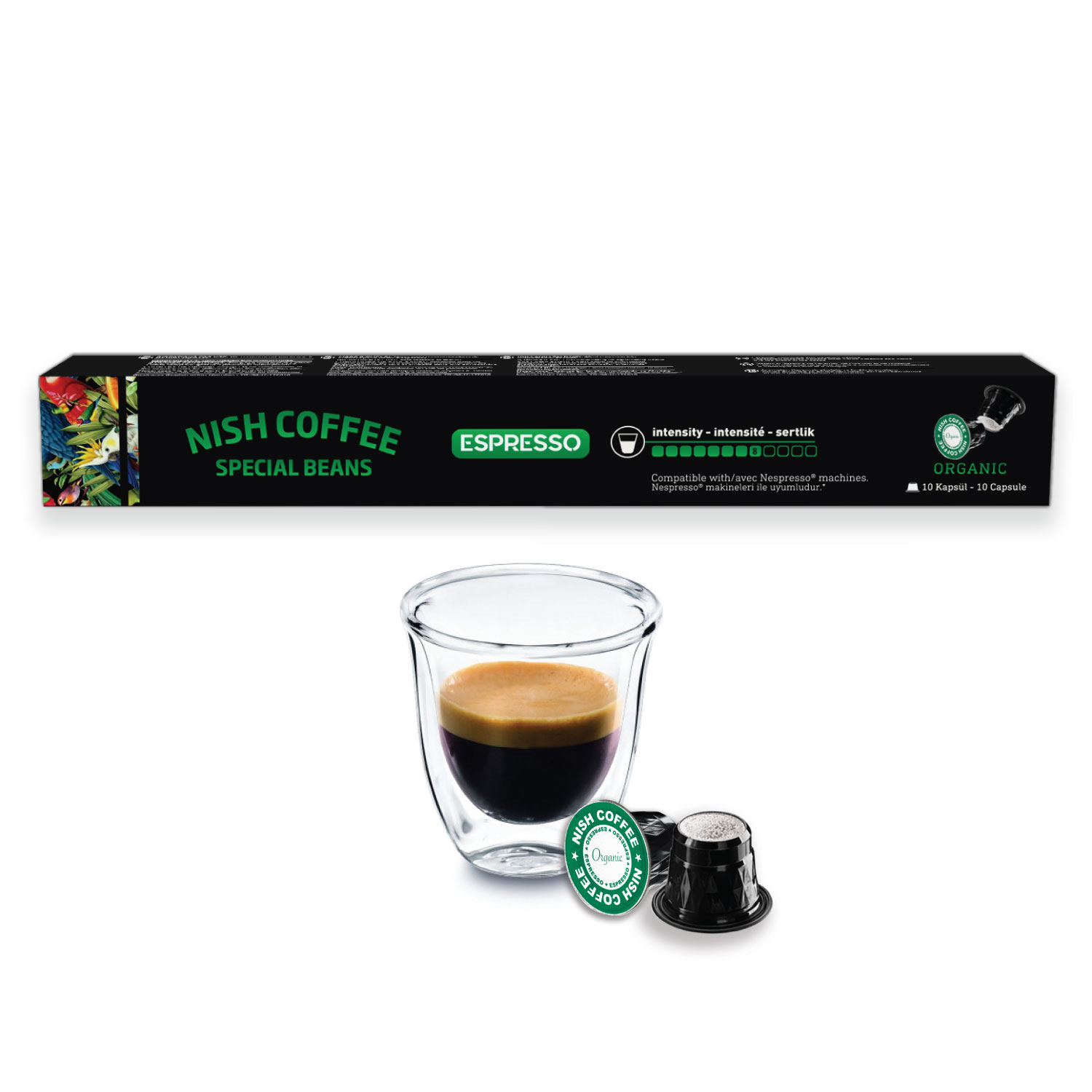 NISH Kapsül Kahve Organik 10 Adet Nespresso Uyumlu