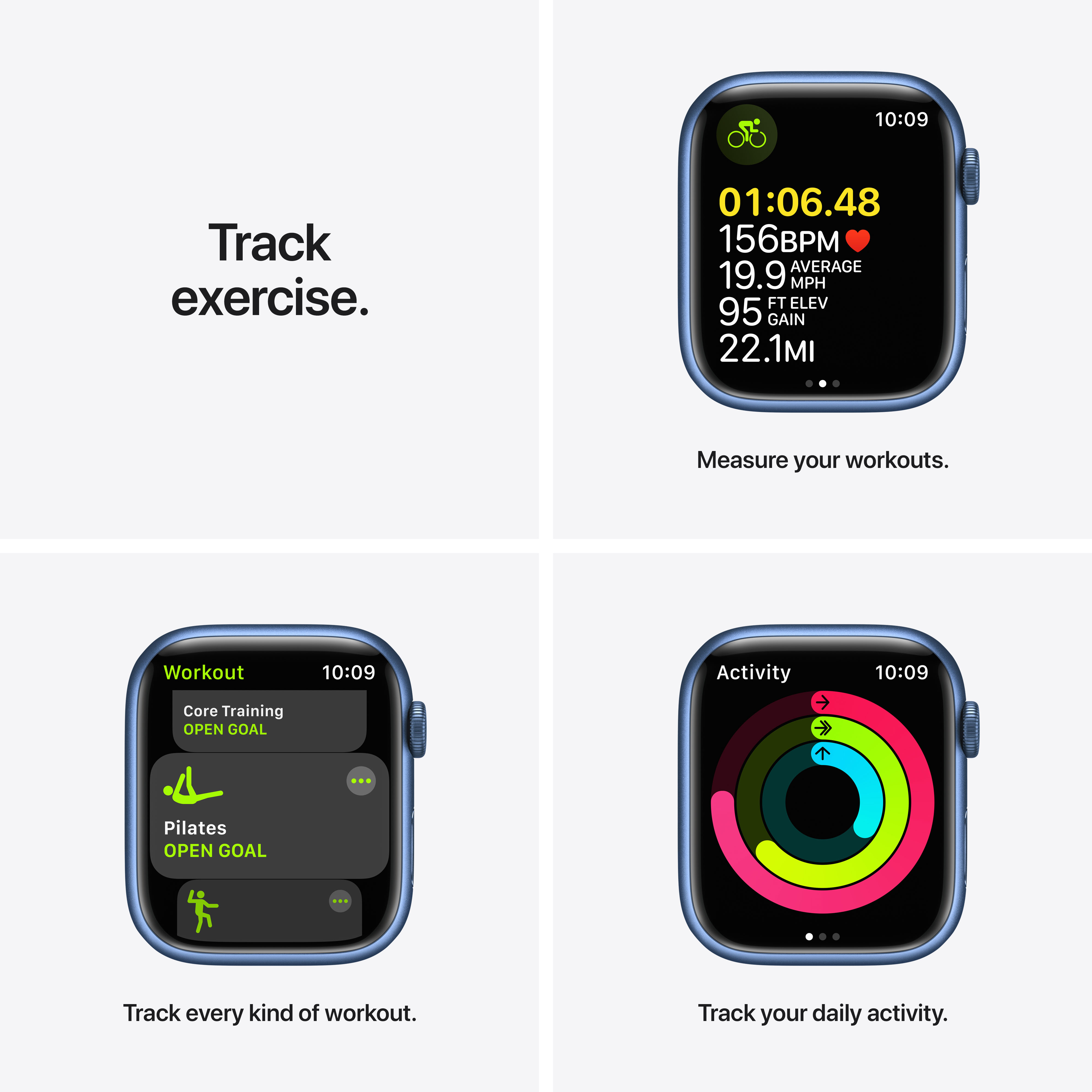 APPLE Watch Series 7 Cellular 45 mm blauw aluminium / blauwe sportband