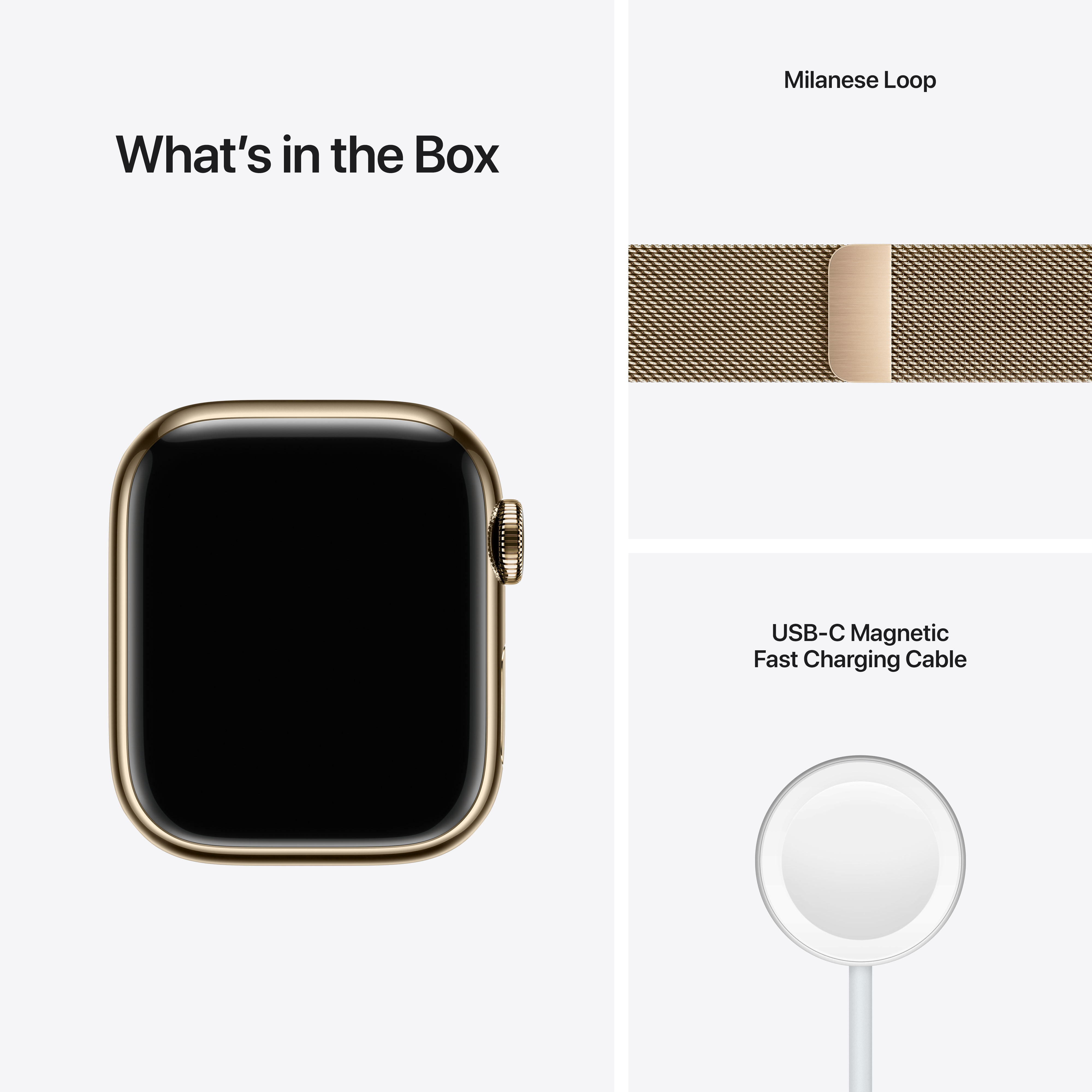 APPLE Watch Series 7 Cellular 41 mm goud roestvrij staal / goud Milanees bandje