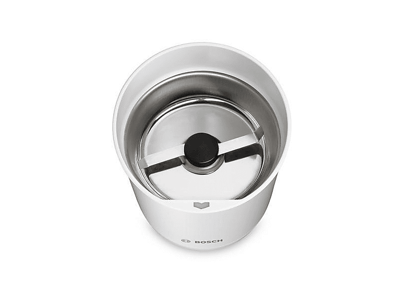 BOSCH TSM6A011W Kaffeemühle Weiß 180 Watt, Edelstahl-Mahlschale, 2-flügliges Edelstahl-Schlagmesser