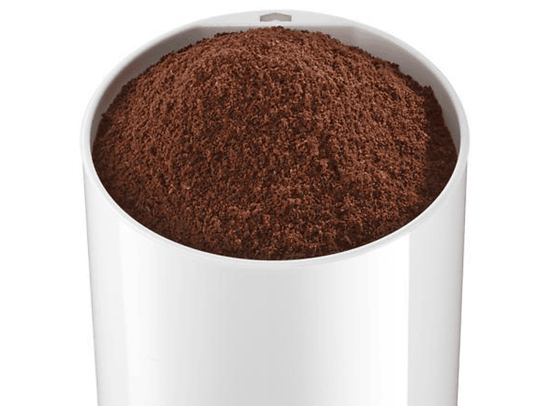 BOSCH TSM6A011W Kaffeemühle Weiß 180 Watt, Edelstahl-Mahlschale, 2-flügliges Edelstahl-Schlagmesser