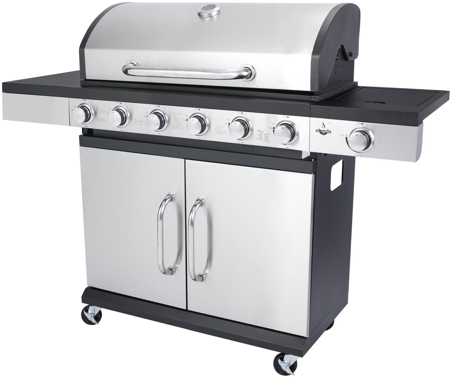 (19300 Gasgrill, 6+1 Antonio Watt) San AY Edelstahl/Schwarz FUEGO 5861 EL