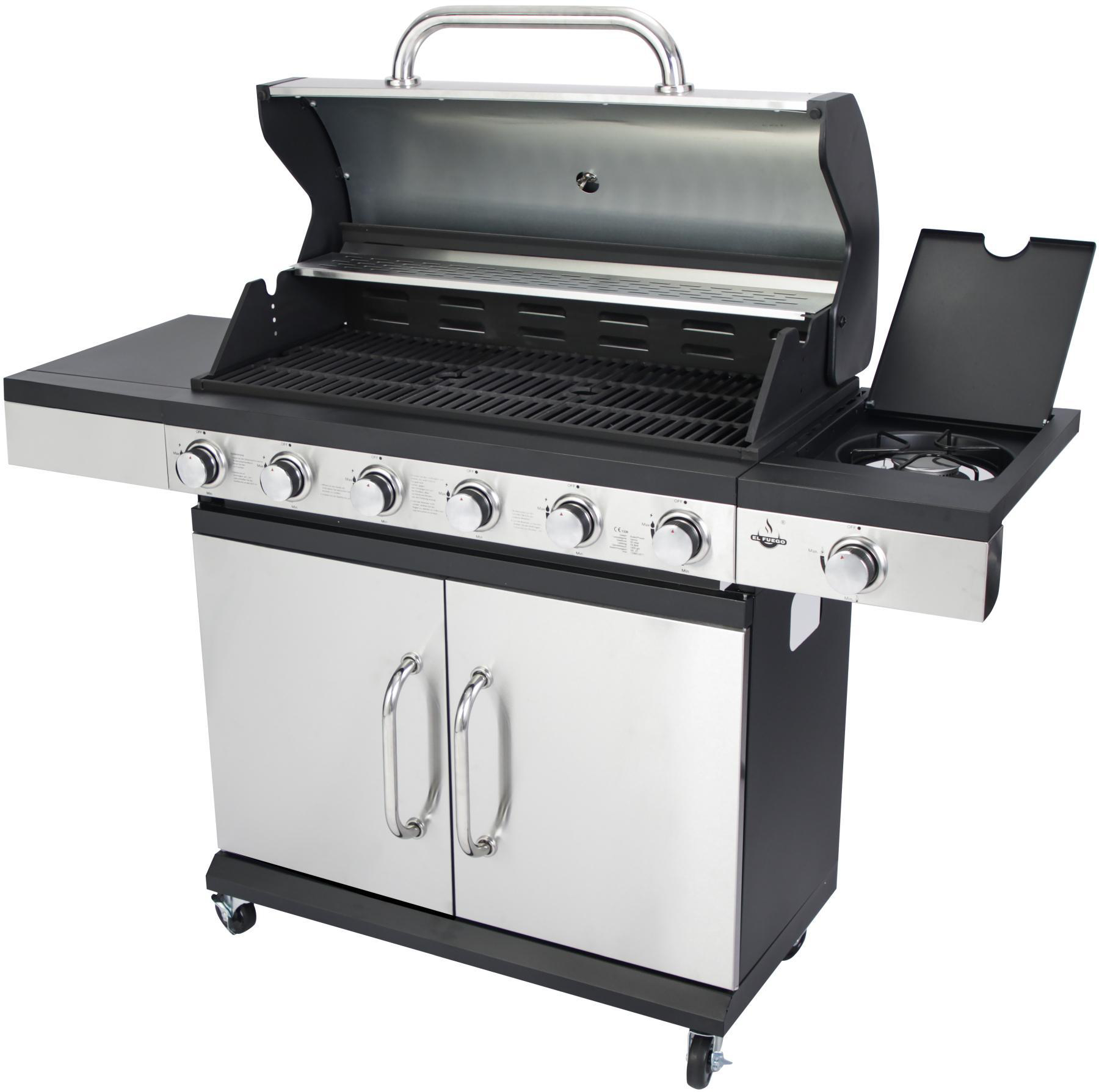 (19300 Gasgrill, 6+1 Antonio Watt) San AY Edelstahl/Schwarz FUEGO 5861 EL