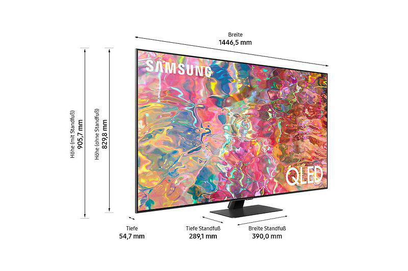 SAMSUNG GQ65Q80BATXZG QLED TV (Flat, SMART Tizen™ TV, 163 65 Hub) Gaming 4K, cm, / Zoll UHD mit