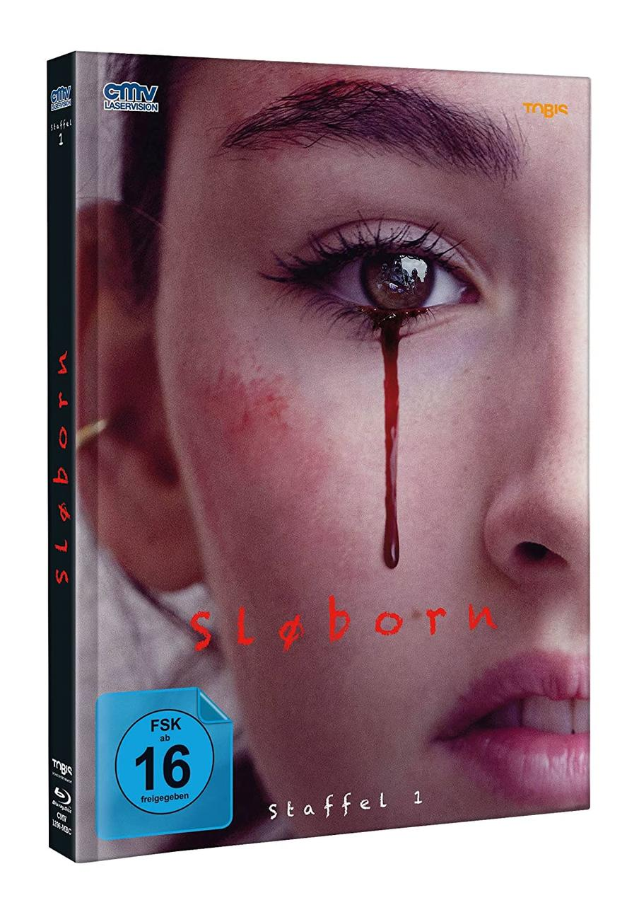 DVD-Cover mit Frauenporträt. Roter Tropfen. Text auf Deutsch. Dunkler Hintergrund.