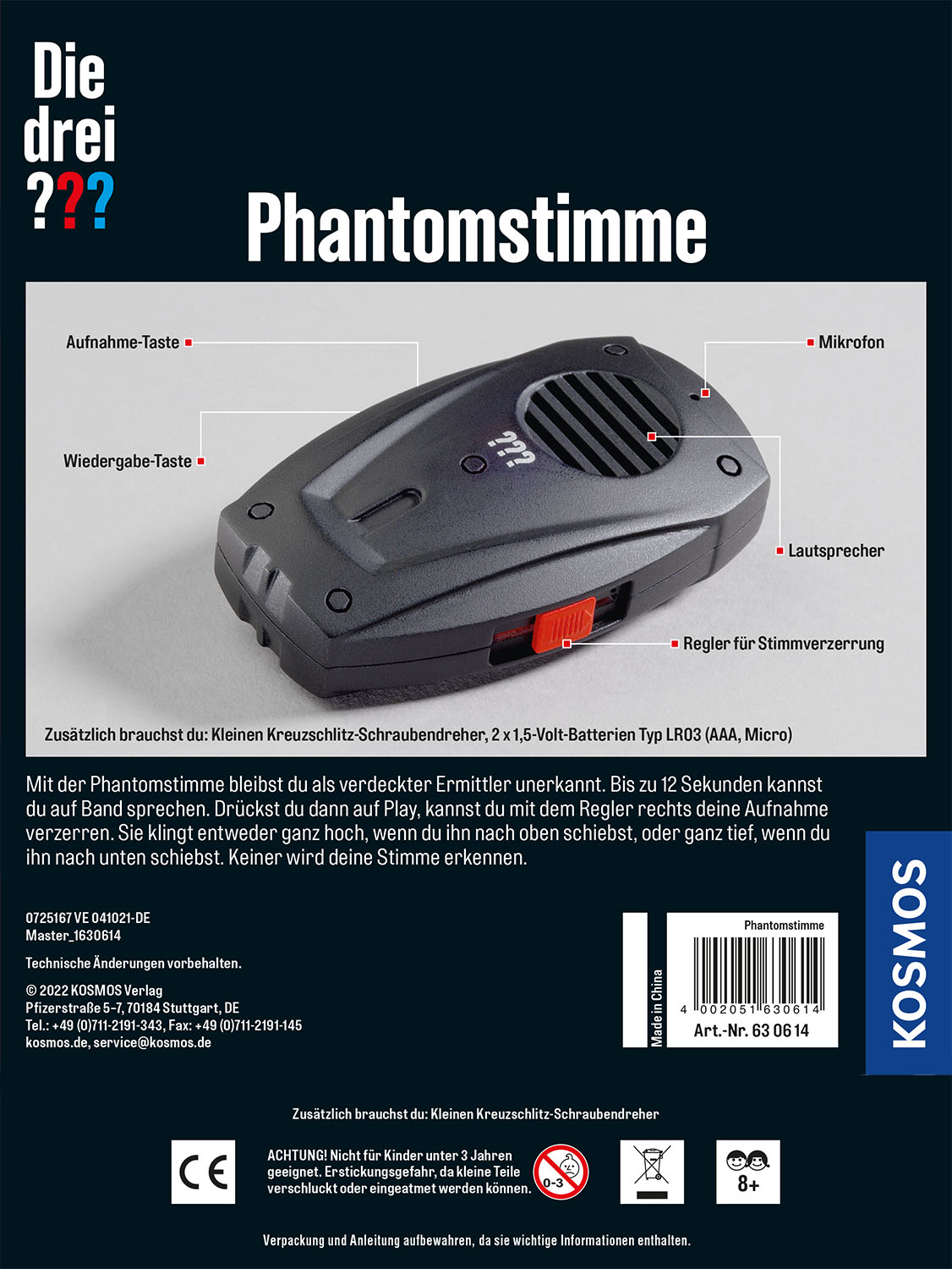 Mehrfarbig KOSMOS Die Experimentierkasten, Phantomstimme ??? 2022 drei