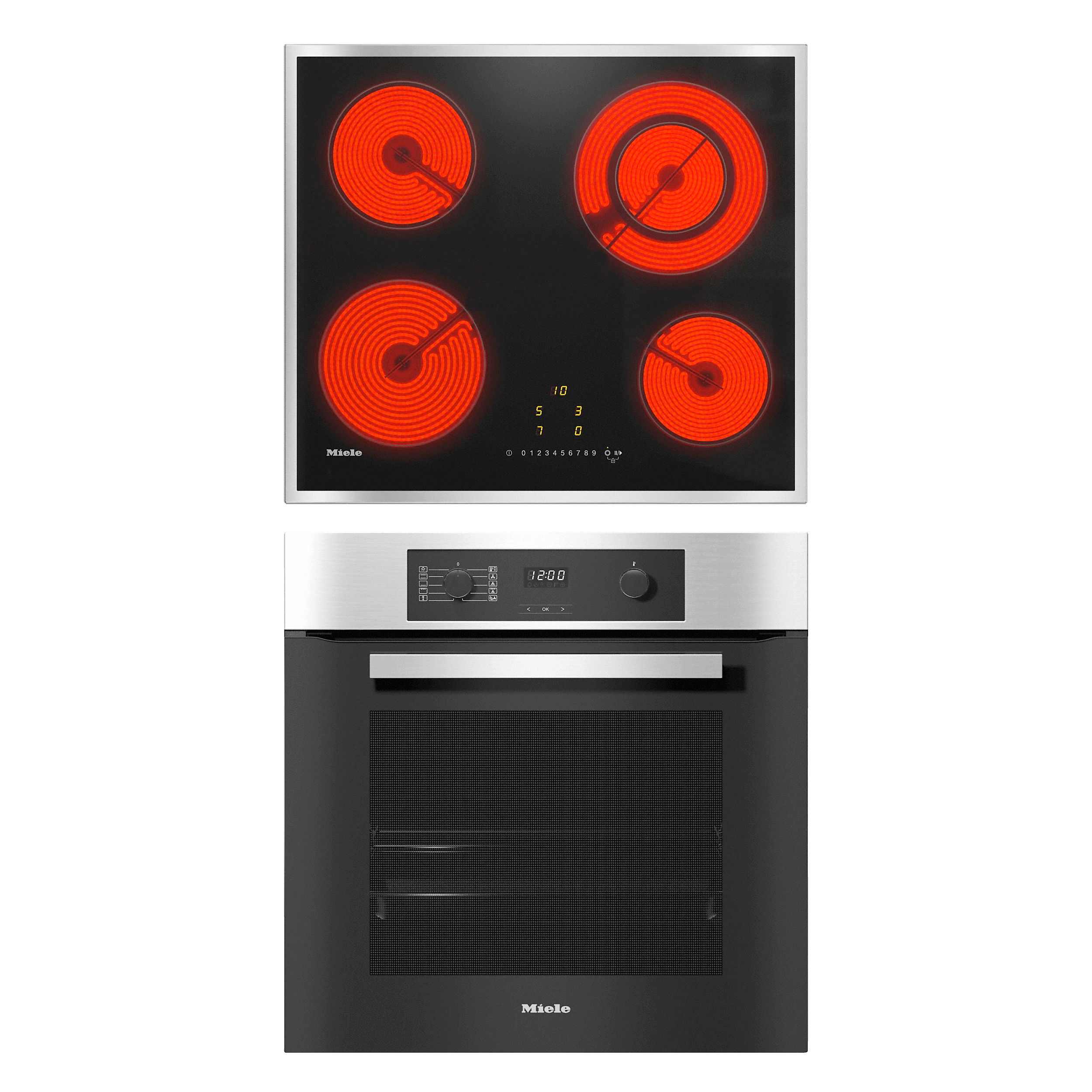MIELE H 2265-1 B EDST. + KM 6520 FR, Backofen-Set (Elektrokochfeld, A+, 76 l)
