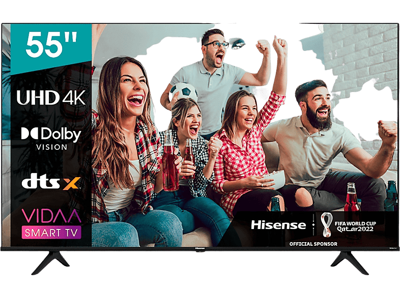 REACONDICIONADO Seminuevo(*) TV LED 55" Hisense 55A6BG, UHD 4K, VIDAA