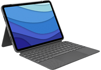 Funda con teclado - Logitech Combo Touch, Para iPad Pro 11 inch (2018 - 2021), Smart Connector, Gris