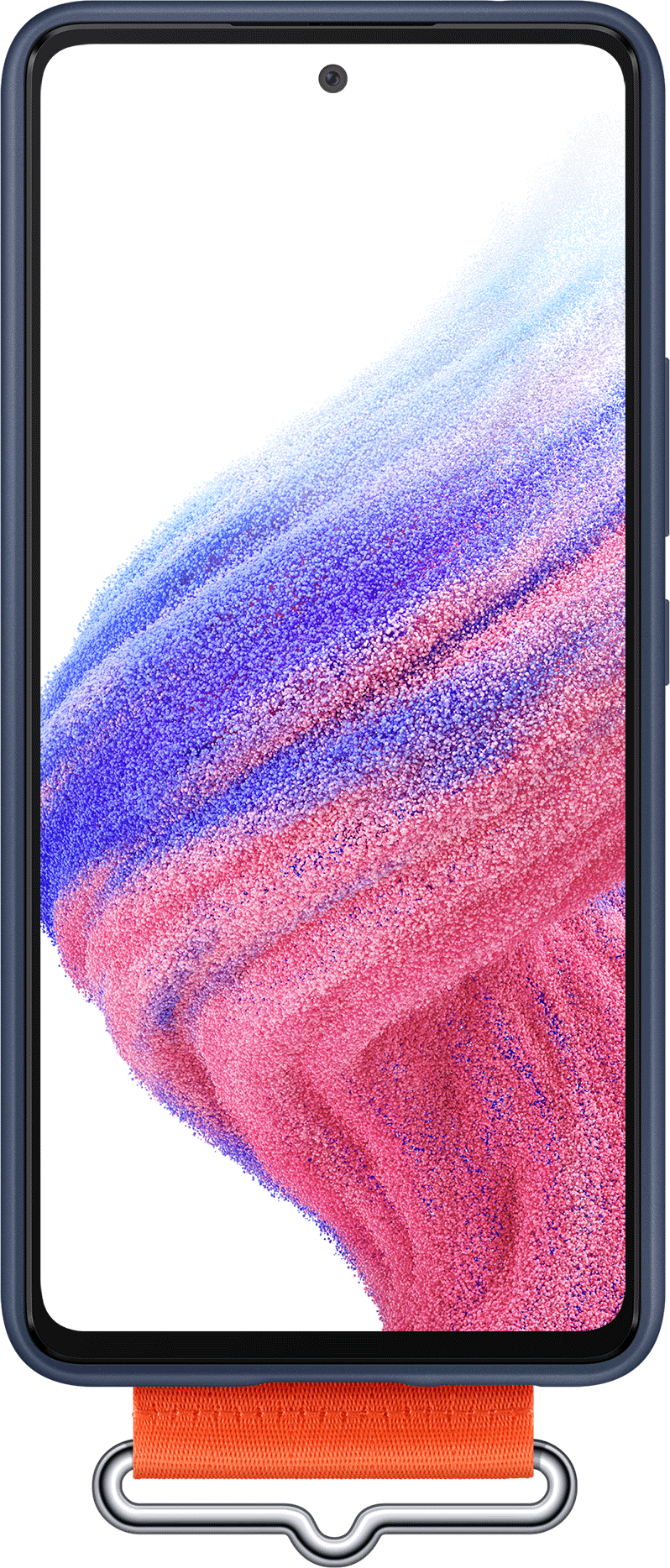 SAMSUNG A53 Silicone Cover with Strap Blauw