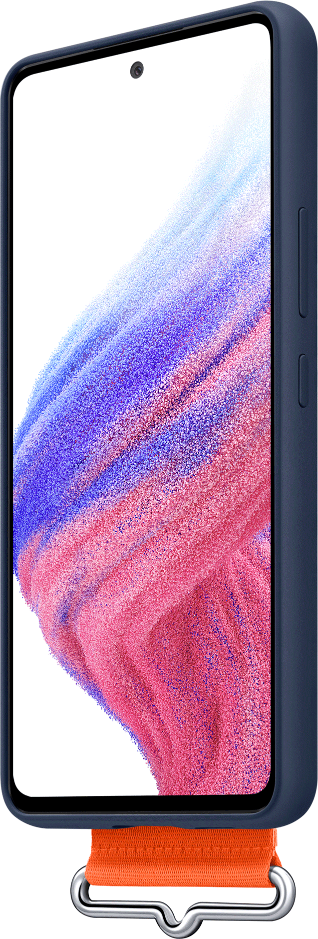 SAMSUNG A53 Silicone Cover with Strap Blauw