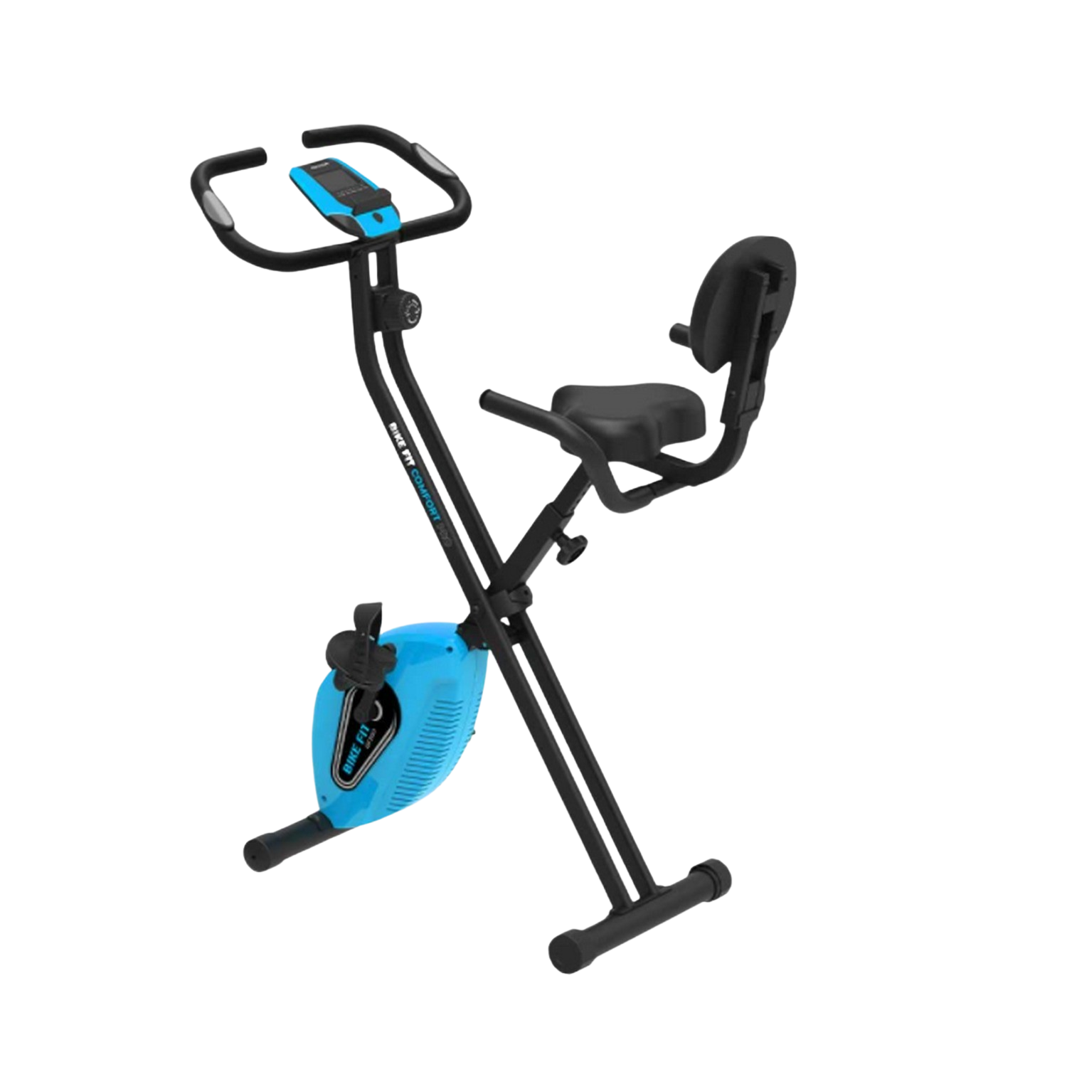 Bicicleta estática - Prixton Fit Comfort Pro BF200, Volante Inercia 1.5 kg Delantero, Peso Máx. 120 kg, Freno magnético, Pantalla LCD, Negro/Azul