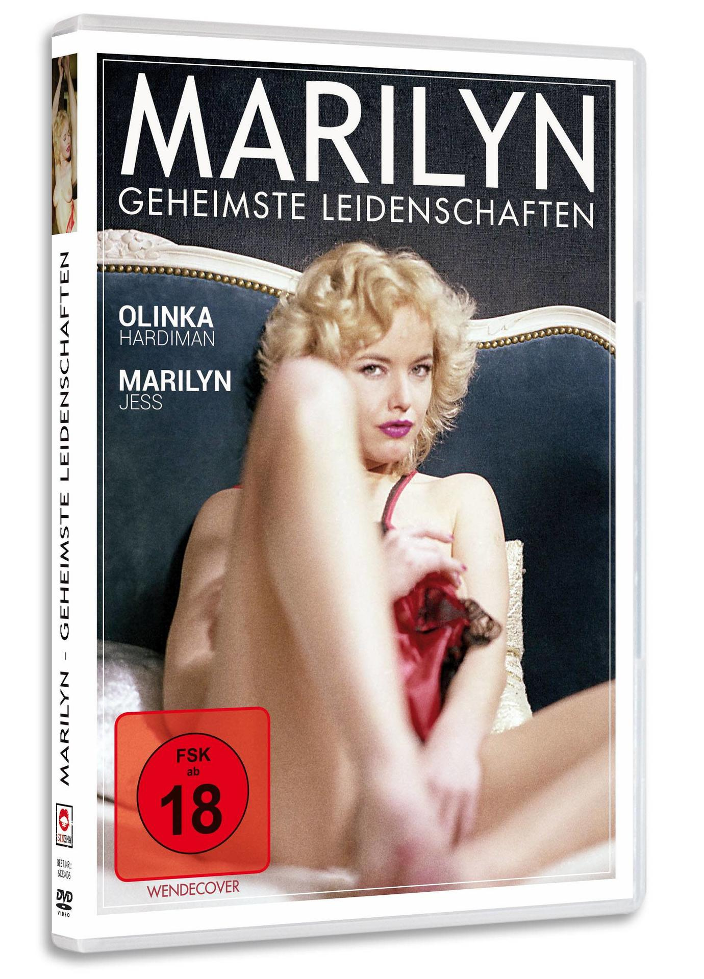 DVD-Hülle mit Marilyn Monroe-Bild, Titel 'Marilyn Geheimste Leidenschaften' und Bewertung.