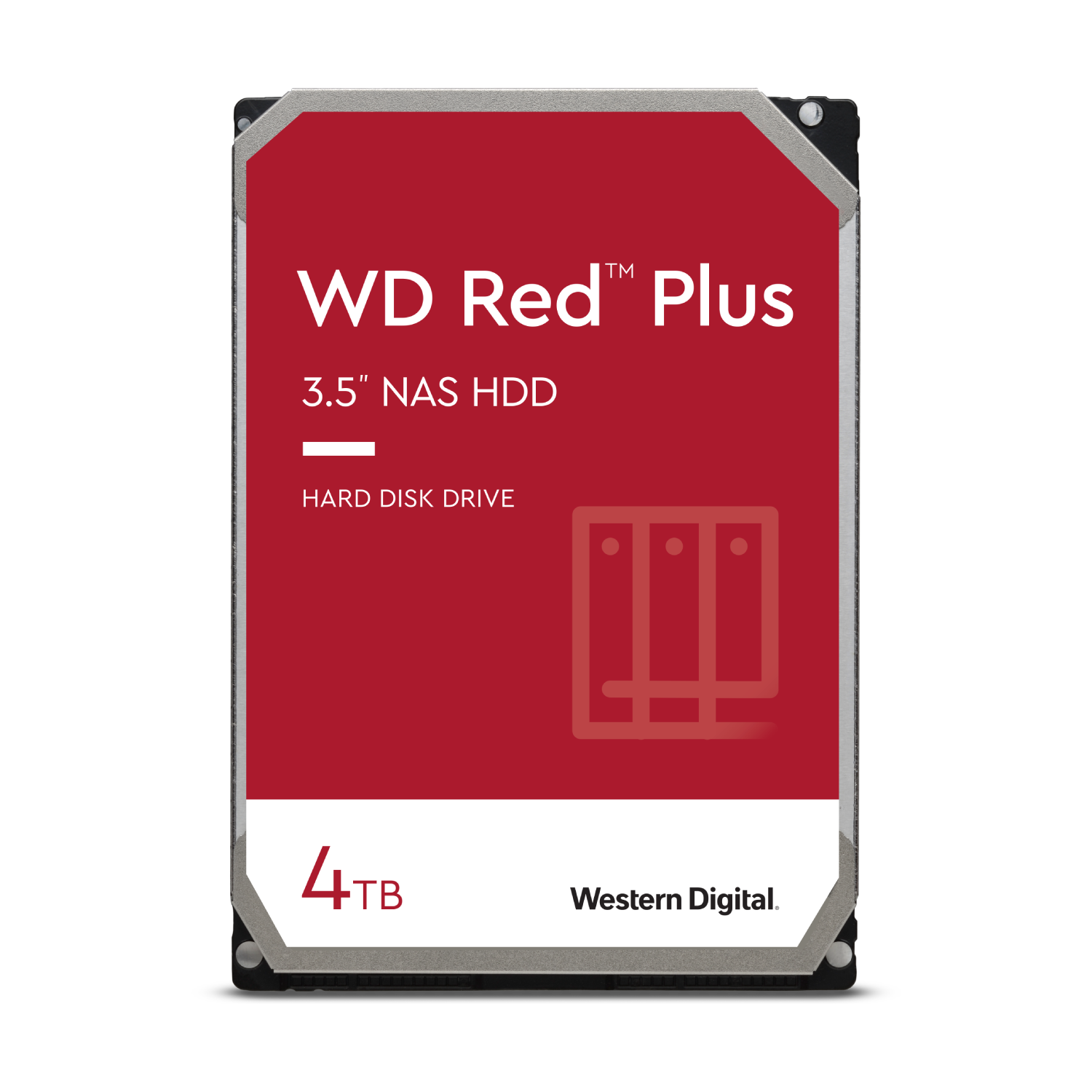 Disco duro 4 TB - Western Digital WD Red NAS Plus Hard Drive, 3.5", SATA III, 128 MB, Interno, 5400 rpm, Rojo