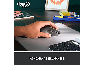 LOGITECH Signature M650 Büyük Boy Sol El Için Sessiz Kablosuz Mouse - Siyah_2