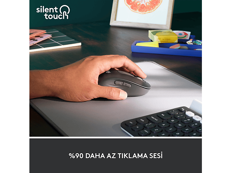 LOGITECH Signature M650 Büyük Boy Sol El Için Sessiz Kablosuz Mouse - Siyah_2