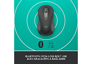 LOGITECH Signature M650 Büyük Boy Sol El Için Sessiz Kablosuz Mouse - Siyah_4