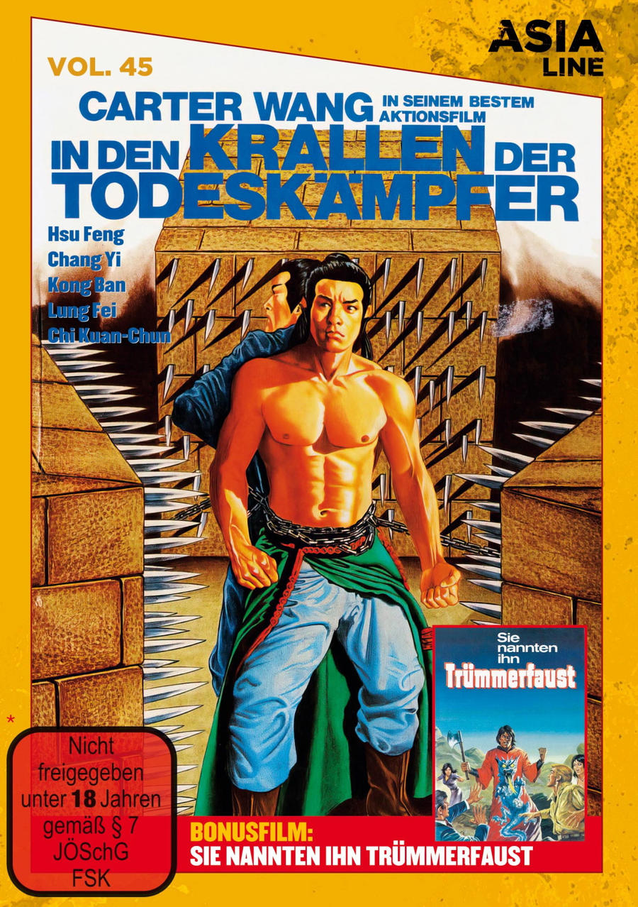 DVD-Cover für einen Kampfsportfilm. Ein Mann ohne Hemd mit einem anderen Mann hinter ihm. Titel und Text oben.