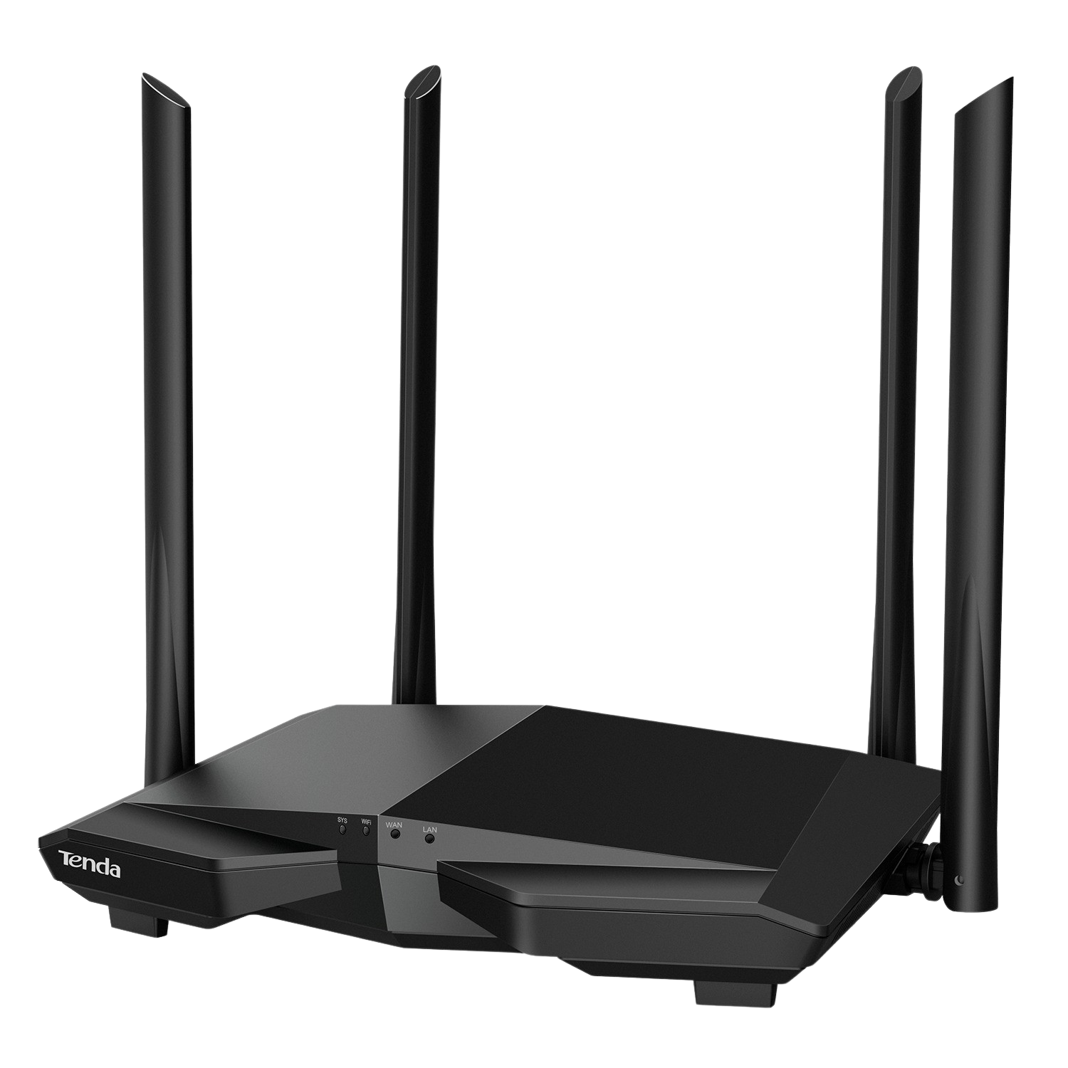 Router inalámbrico - Tenda AC6, Doble Banda AC1200, 4 antenas 6dBi, 1*WAN/3*LAN 100 Mbps, MU-MIMO, Negro