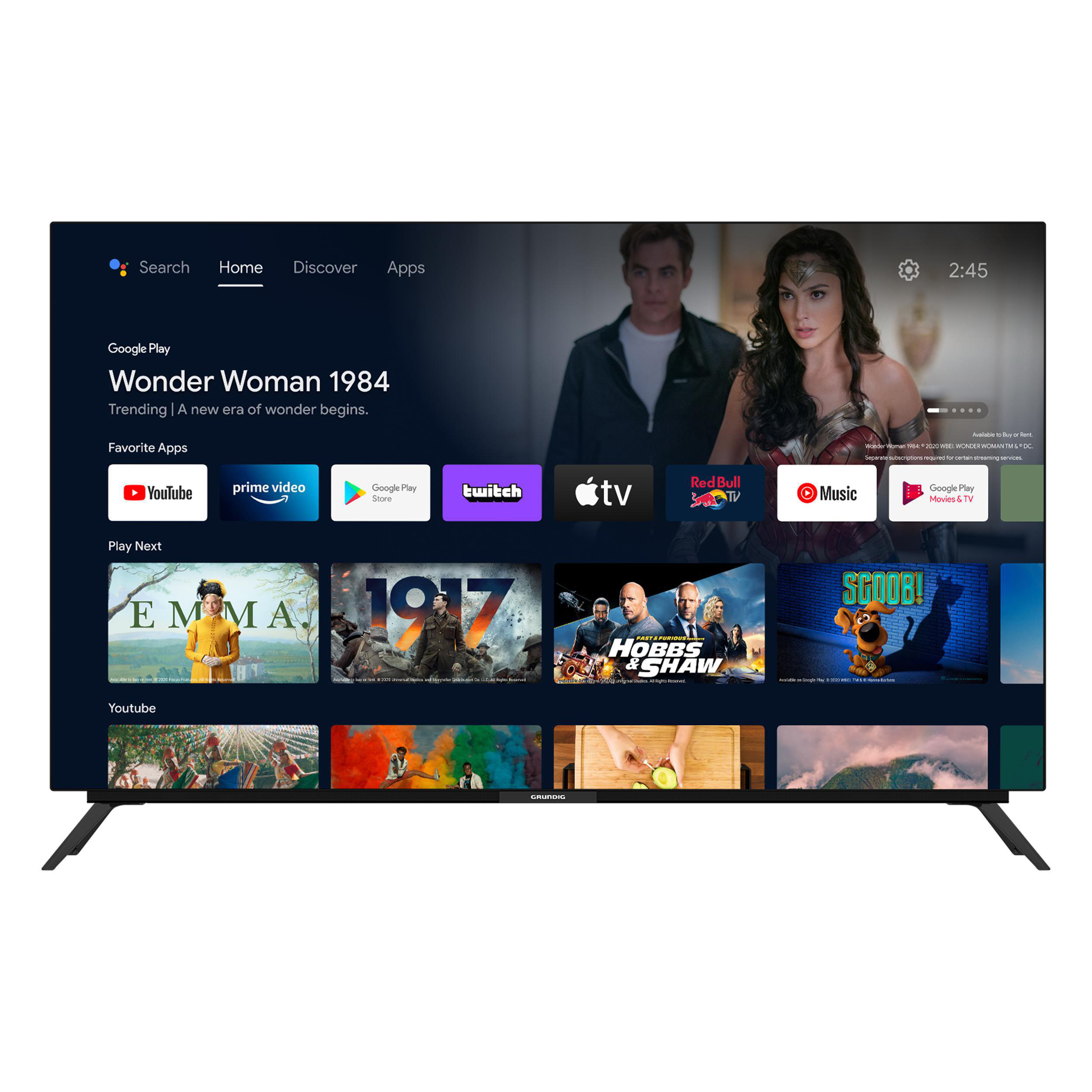 GRUNDIG 55 GOB 9280 OLED TV (Flat, 55 Zoll / 139 cm, UHD 4K, SMART TV, Android)