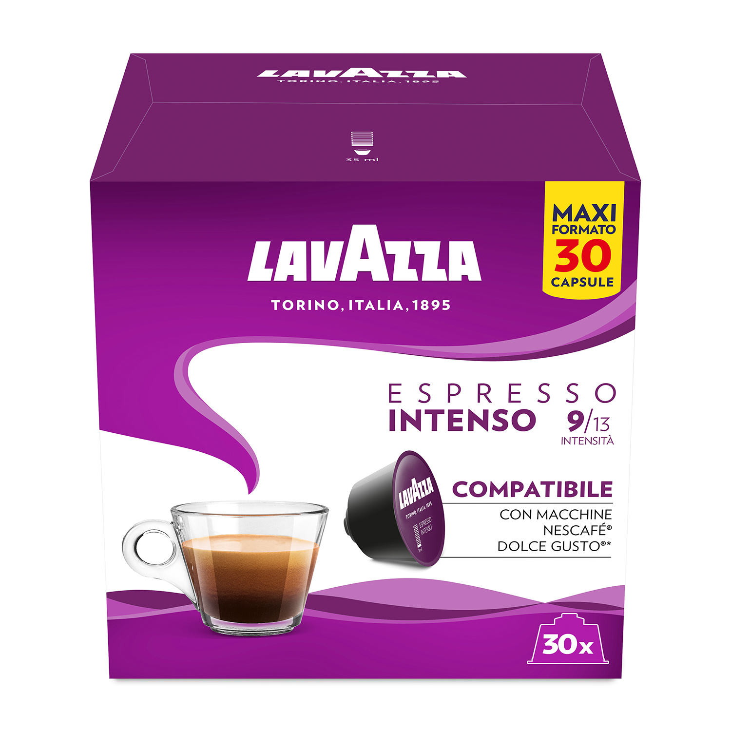 Lavazza Capsule Lavazza Espresso Intenso per macchine Nescafè DolceGusto Dolcegusto Intenso 30Caps, 0,24 kg