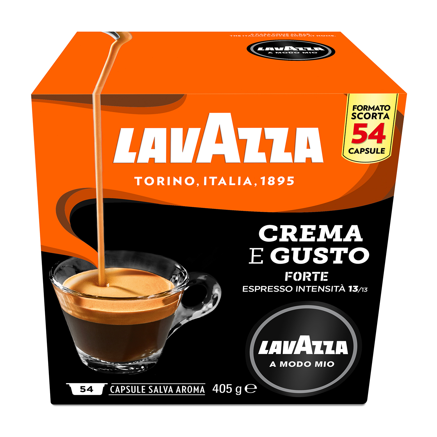 Lavazza Capsule Lavazza Caffè Crema e Gusto Forte Gusto Forte 54 Caps, 0,405 kg
