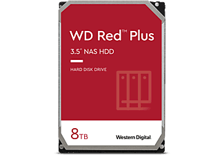 Disco duro 8 TB - Western Digital WD Red NAS Plus Hard Drive, 3.5", SATA III, 128 MB, Interno, 5640 rpm, Rojo