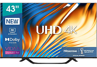 TV LED 43" - Hisense 43A63H, 4K UHD, Smart TV, Control por voz, HDR 10, HLG, Dolby Vision y Audio, TUV, Negro