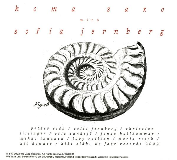 Albumcover mit Nautilus-Muschel-Illustration und Text in verschiedenen Schriftarten. Sofia Jernberg erwähnt.