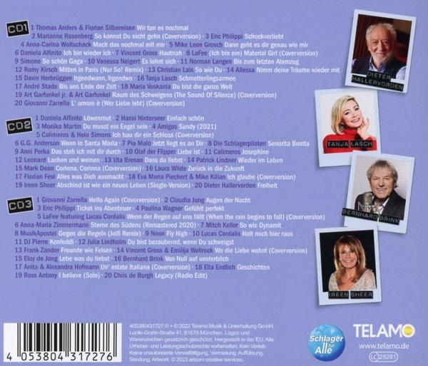 CD-Hülle mit drei Discs. Text in mehreren Sprachen und Bilder von Musikern.