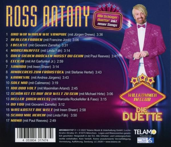 CD-Cover mit einem Mann in rosa Anzug und dem Albumtitel 'Die Duette'.