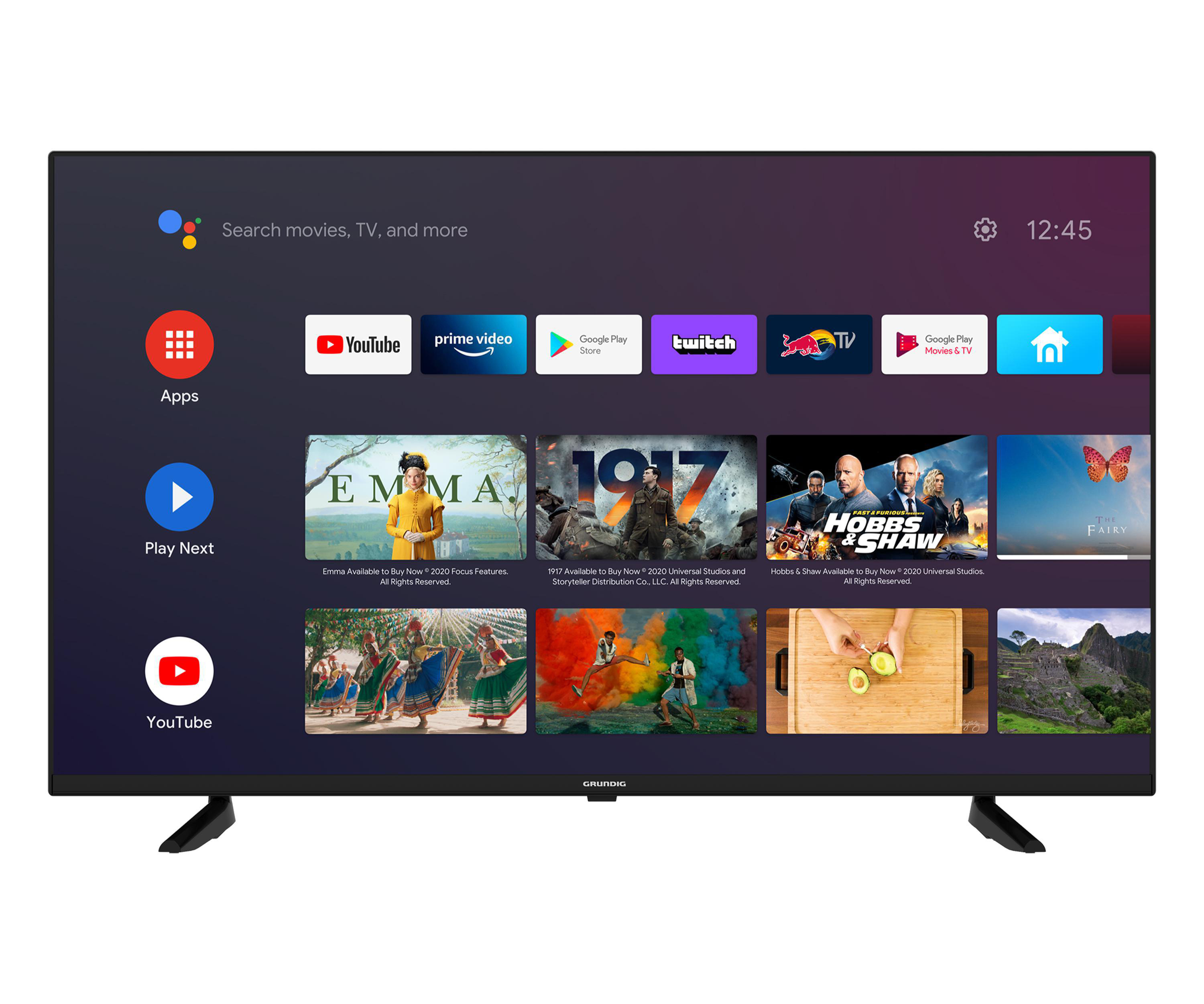 GRUNDIG 55 VCE 222 LED TV (Flat, 55 Zoll / 139 cm, UHD 4K, SMART TV, Android)